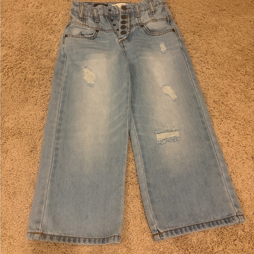 Habitual Light Blue Wide Leg Girls cropped Jeans
